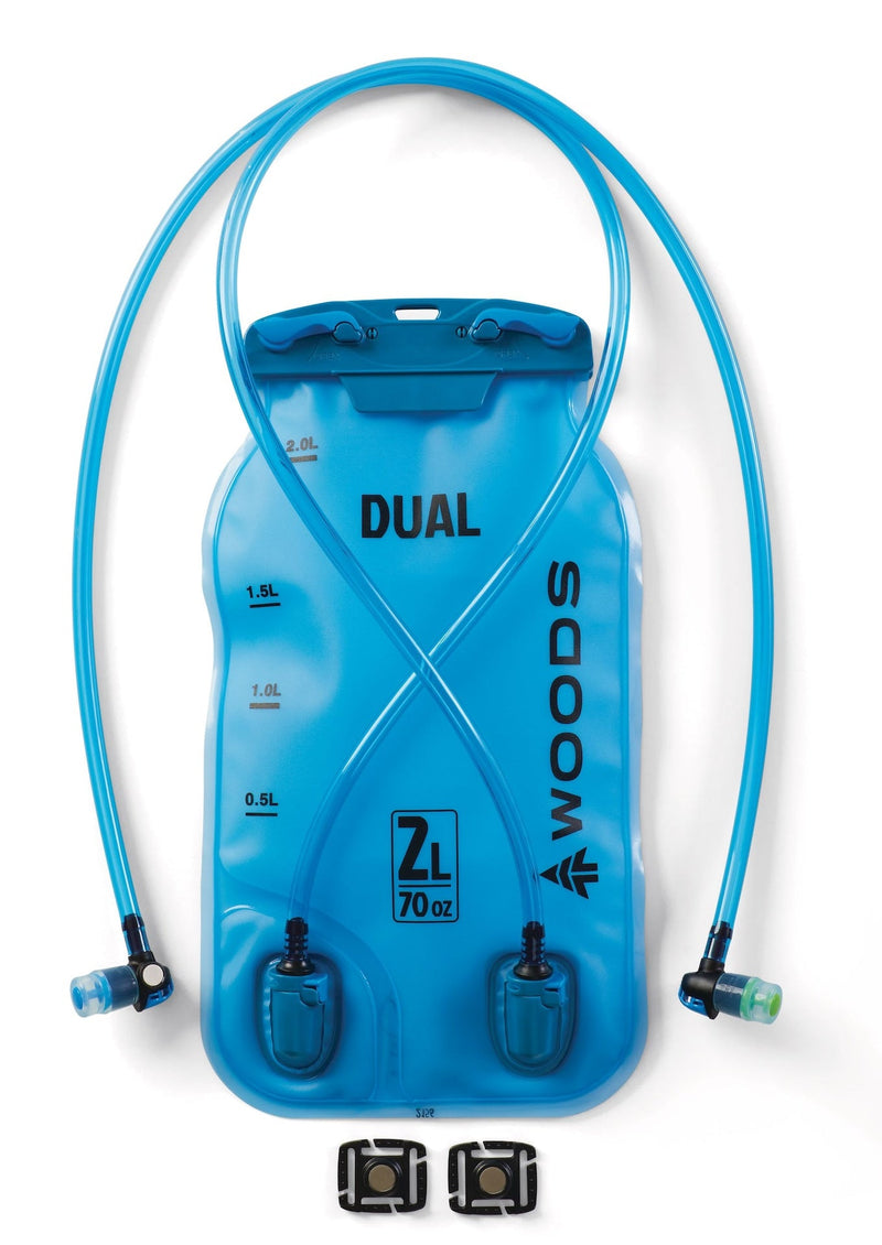 Woods DUAL-COMPARTMENT Water Hydration Reservoir/Bladder, Hiking and Outdoor Sports, 2 x 1-L Compartments V9