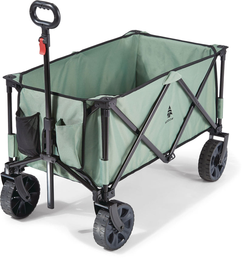 Woods Outdoor Collapsible Folding Utility Adventure Hauler Wagon with Carry Bag, 225-lb Capacity, Sea Foam Q3