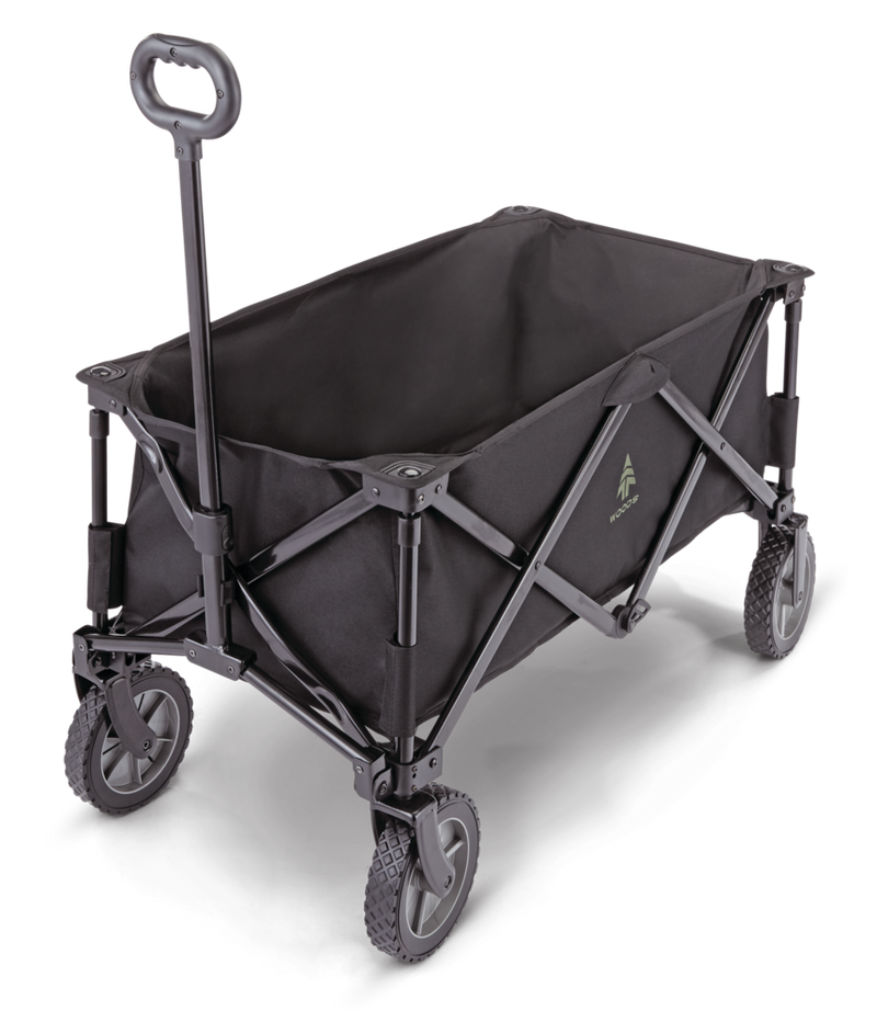 Woods Outdoor Collapsible Folding Utility Standard Wagon & Carry Bag, 150 lb Capacity, Black S0