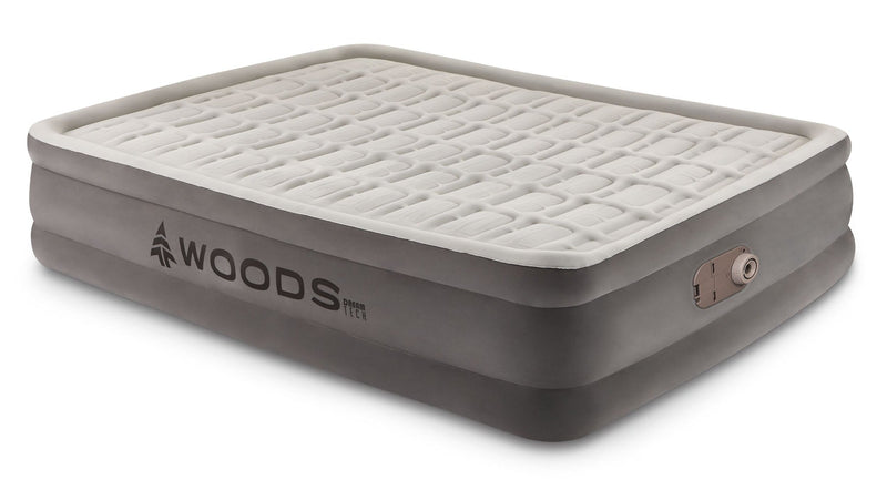Woods Tritech Double-High Queen Air Mattress with Built-In 120V Pump Z6