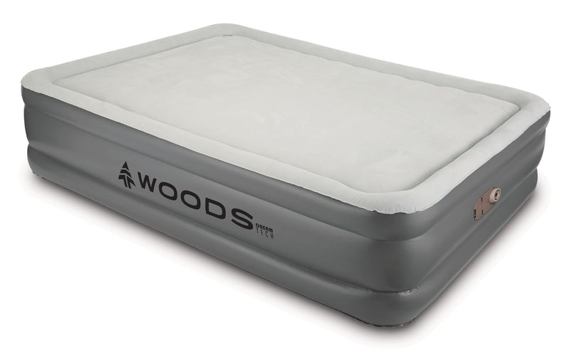 Woods Tritech Memory Foam Double-High Queen Air Mattress with Built-In 120V Pump K3