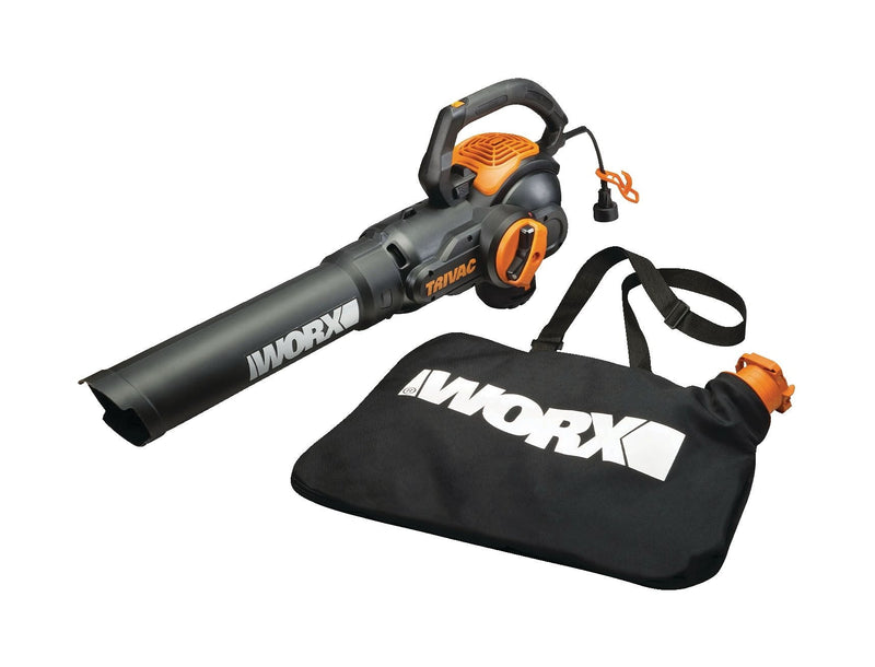WORX WG522 Trivac 12 Amp 3-in-1 Electric Vacuum Blower/Mulcher/Vac with Shoulder Strap L4