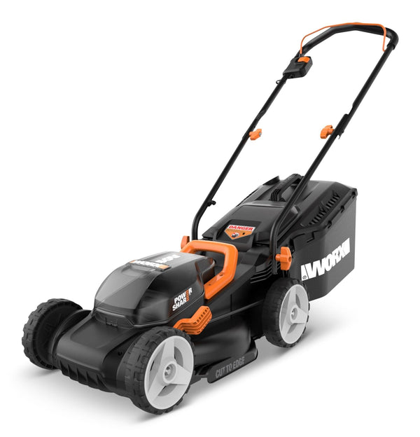 Worx WG934 Power Share 2x20V 2-in-1 Combo Kit, WG779 40V Cordless Mower, 14-in + WG163.9 20V Cordless Grass Trimmer/Edger, 12-in Q3