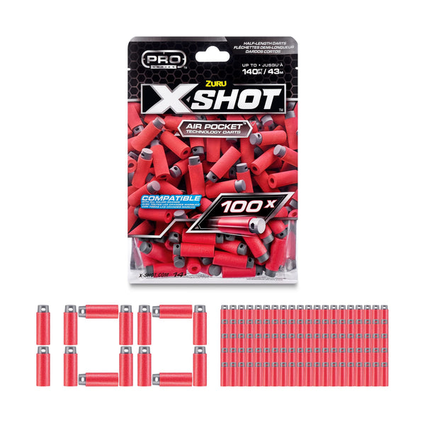 X-Shot Pro Series Half-Length Darts Refills Foil Bag, 100-pk, Ages 8+ I0