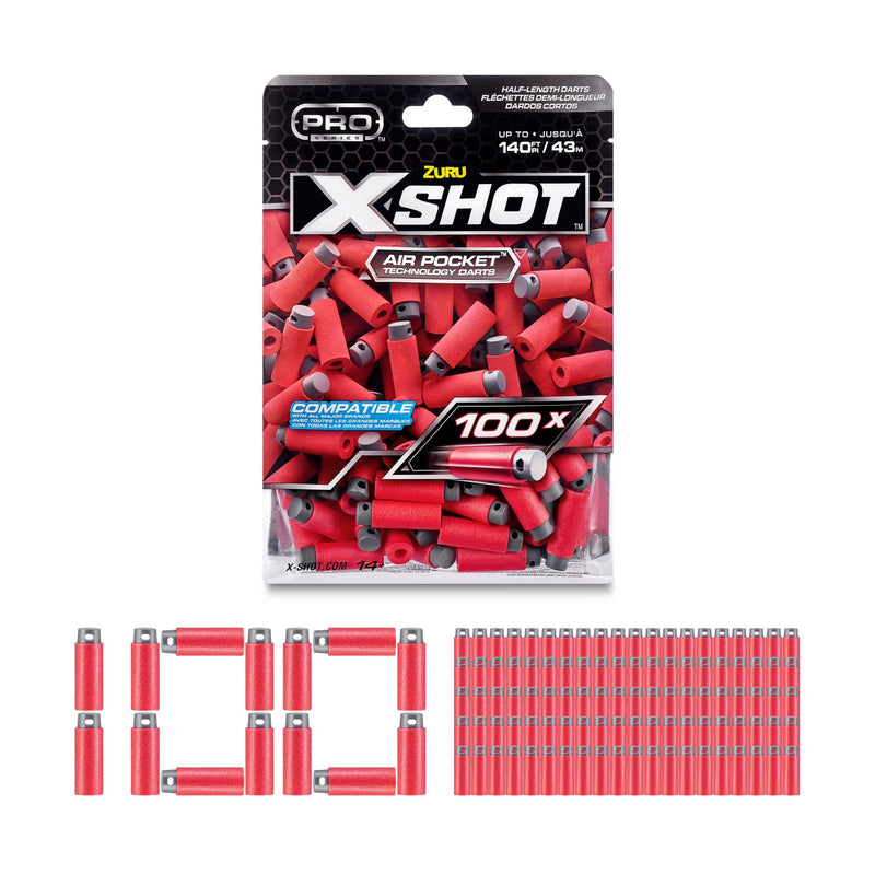 X-Shot Pro Series Half-Length Darts Refills Foil Bag, 100-pk, Ages 8+ I0