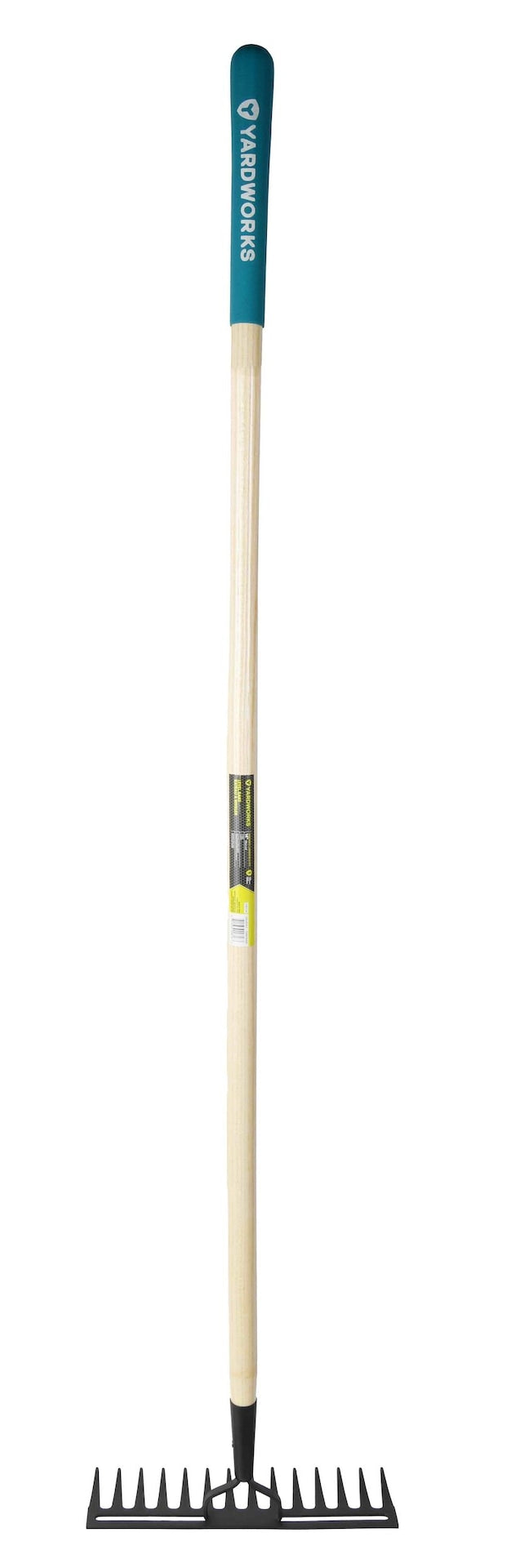 Yardworks 14-in Wide Metal 14-Tine Head Rake, 48-in Hardwood Shaft L0