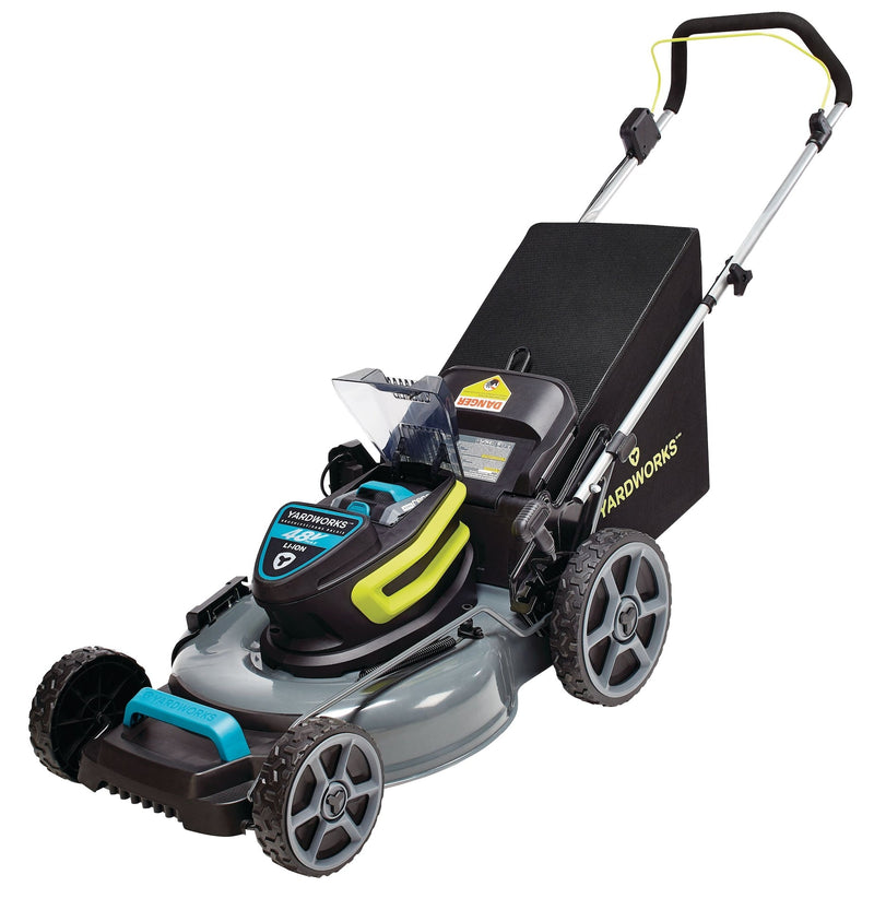 Yardworks 48V 3-in-1 Cordless Brushless Push Lawn Mower, 20-in with 5Ah Battery & Charger I9