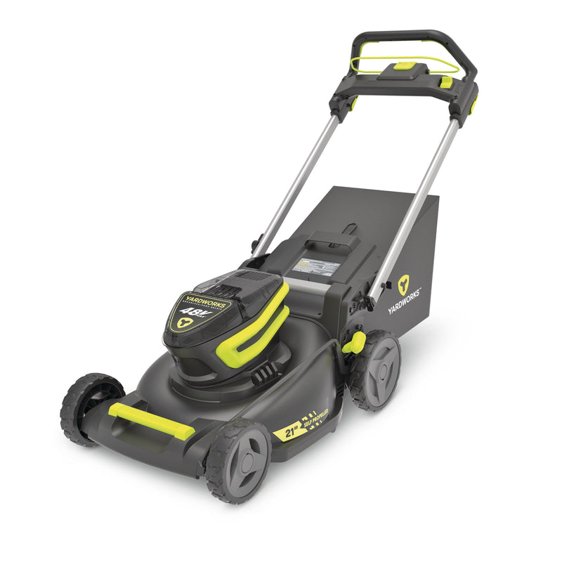 Yardworks 48V 3-in-1 Cordless Brushless Self-Propelled Mower, 21-in with 6Ah Battery & 2Ah Charger A1