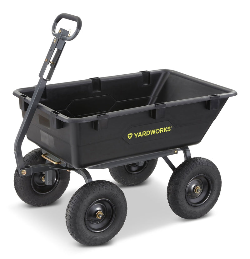 Yardworks Poly Tray 4-Wheel Garden/Yard Cart, 1200-lb K4