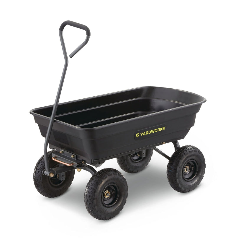 Yardworks Poly Tray 4-Wheel Garden/Yard Cart, 600-lb A1
