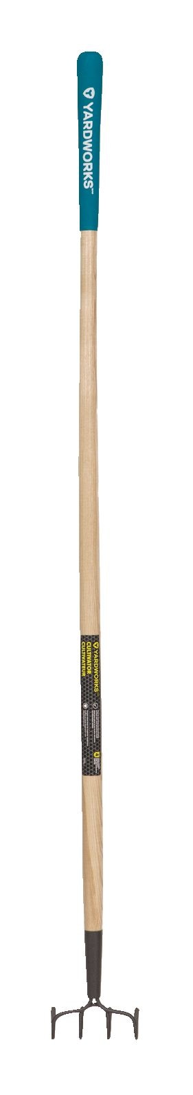 Yardworks Steel 4-Tine Cultivator, 57-in Wooden Shaft Z0