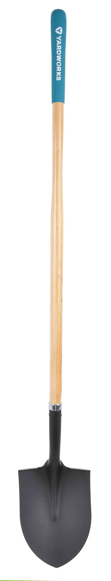 Yardworks Tempered Steel Round Point Long Handle Shovel, 62-In, Hardwood Shaft H7