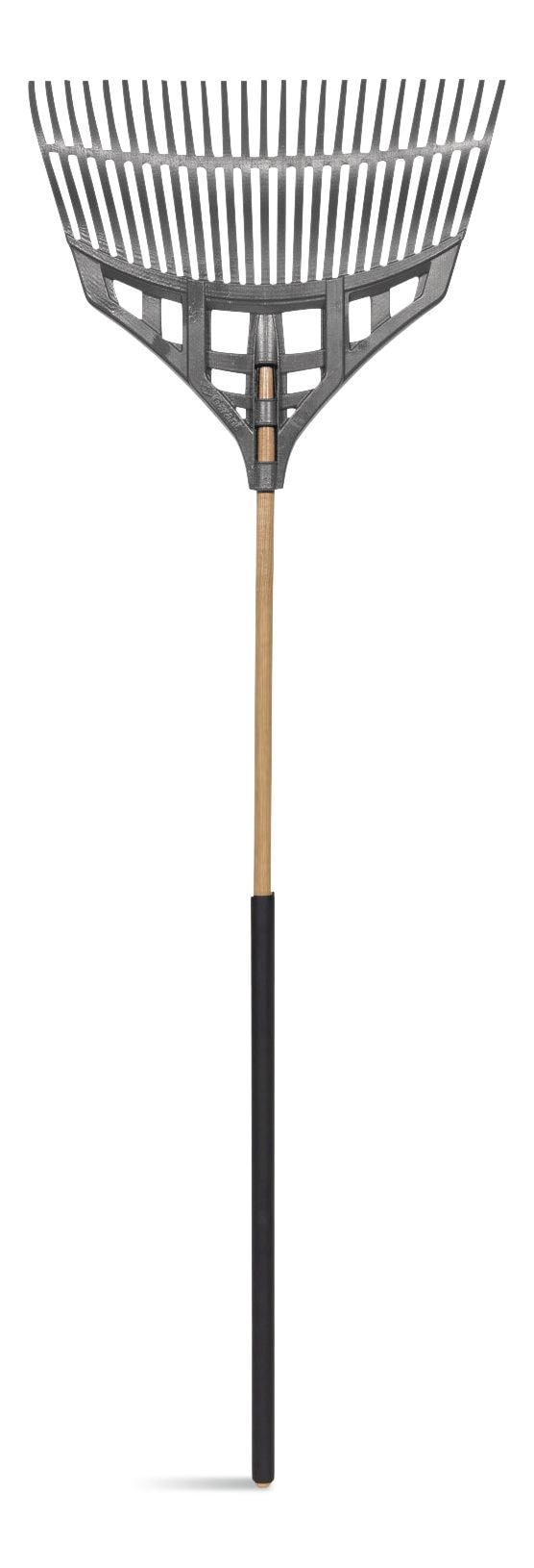 Yardworks Ultra-Light Leaf Rake with Hardwood Shaft, 24-in V5