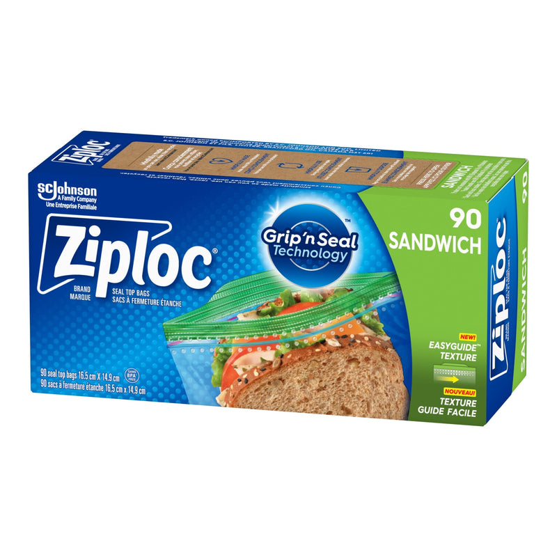 Ziploc Grip'n Seal Plastic Sandwich Bags, 750-mL, 90-pk H8