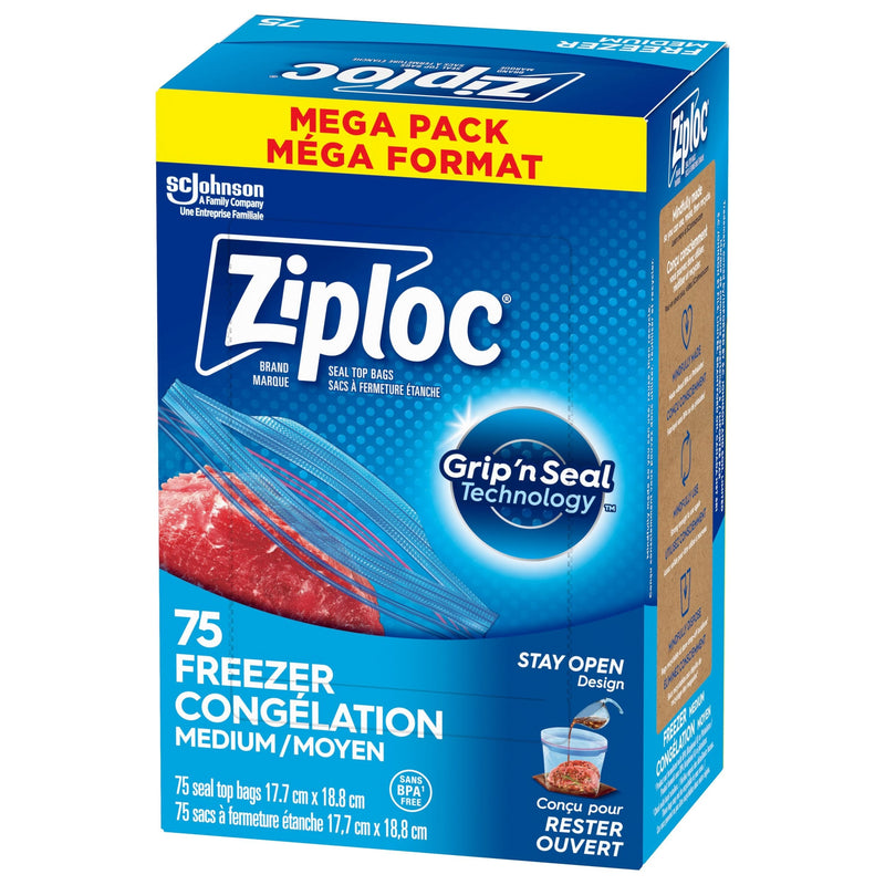 Ziploc Medium Plastic Freezer Bags Mega Pack, 520-mL, 75-pk I1