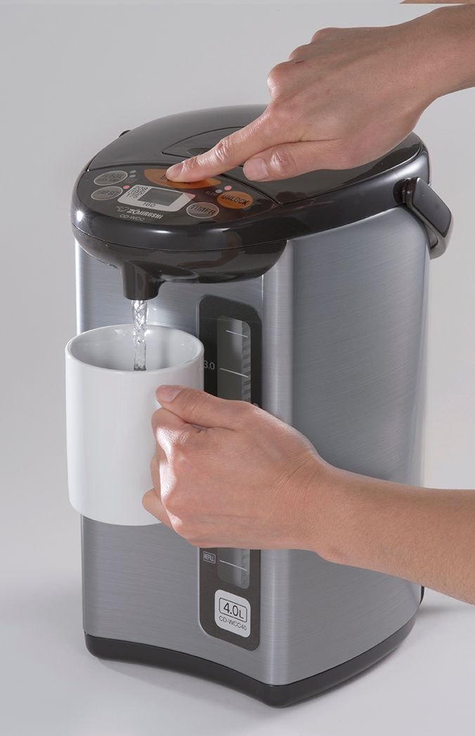 Zojirushi Electric Hot Water Boiler, Warmer & Dispenser, Black/Stainless Steel, 4-L D7