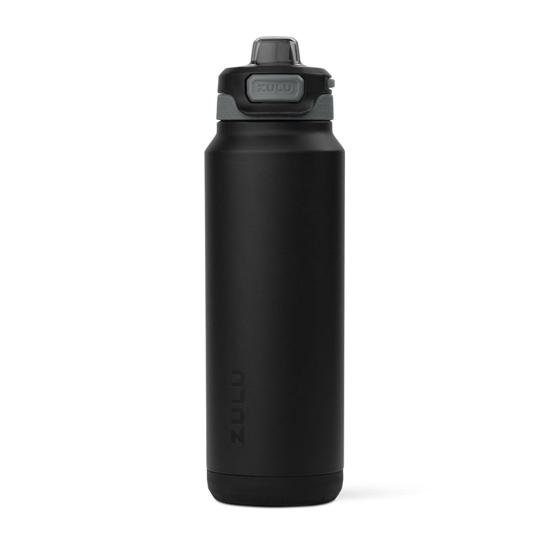 Zulu Powerfill Pro Vacuum Insulated Stainless Steel Bottle, 32-oz, Black, with Quick Fill Lid V5